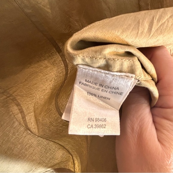 THEORY Sz M Nania Hummingbird 100% Linen Trench Coat Pockets Buttons - Picture 8 of 11